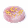 Rose quartz coaster Hands, moon and star - decoration