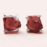 Garnet raw earrings silver Ag 925 E79