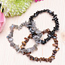 Set of three bracelets - labradorite, obsidian snowflake and tiger eye