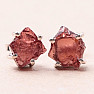 Garnet raw earrings silver Ag 925 E80