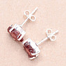 Garnet raw earrings silver Ag 925 E80