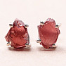 Garnet raw earrings silver Ag 925 E82