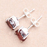 Garnet raw earrings silver Ag 925 E82