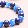 Lapis lazuli with blue ulexite beaded bracelet