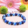 Lapis lazuli with blue ulexite beaded bracelet