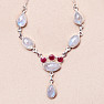 Moonstone rainbow necklace silver Ag 925 87035