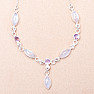 Moonstone rainbow necklace silver Ag 925 87208