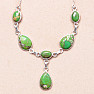 Turquoise green necklace silver Ag 925 88197