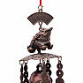 Carillon with a money frog for wealth, luck and abundance red metal