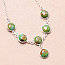 Turquoise green necklace silver Ag 925 92126