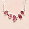 Tourmaline rubellite raw necklace silver Ag 925 92265