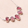 Tourmaline rubellite raw necklace silver Ag 925 92265