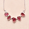 Tourmaline rubellite raw necklace silver Ag 925 92267