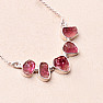 Tourmaline rubellite raw necklace silver Ag 925 92267