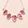 Tourmaline rubellite raw necklace silver Ag 925 92268