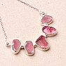 Tourmaline rubellite raw necklace silver Ag 925 92268