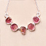 Tourmaline rubellite raw necklace silver Ag 925 92272