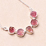 Tourmaline rubellite raw necklace silver Ag 925 92272