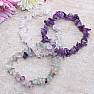 Set of three bracelets - crystal, amethyst, fluorite