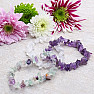 Set of three bracelets - crystal, amethyst, fluorite