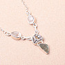 Vltavín, Hekimer diamond and meteorite necklace silver Ag 925 94336