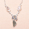 Vltavín, Hekimer diamond and meteorite necklace silver Ag 925 94336