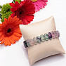 Fluorite multicolor polished plate bracelet with extra ovals