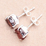 Garnet raw earrings silver Ag 925 E97