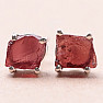 Garnet raw earrings silver Ag 925 E98