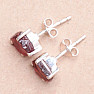 Garnet raw earrings silver Ag 925 E98