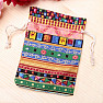 Canvas bag ethnic motif Multicolor 10x14 cm