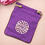 Dark purple burlap bag 12.5x14 cm