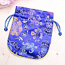 Brocade bag blue 11.5 x 13 cm