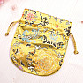 Yellow brocade bag 11.5 x 13 cm