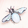 Tan and Paua brooch Moth