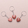 Keychain with a heart made of solar aventurine, size M