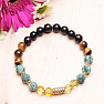 Green jasper, tiger&#39;s eye and obsidian bead bracelet RB Design 121