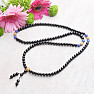 Japa Mala black agate bead necklace