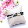 Set of two amazonite and black agate bracelets