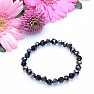 Agate black cut glitter beaded bracelet