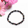 Agate black cut glitter beaded bracelet