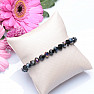 Agate black cut glitter beaded bracelet