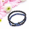 Set of two lapis lazuli and black agate bracelets