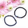 Set of two lapis lazuli and black agate bracelets