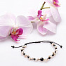 Agate black cut beaded bracelet with pearls with Shamballa clasp