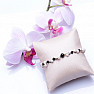 Agate black cut beaded bracelet with pearls with Shamballa clasp