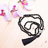 Black agate necklace with tassel