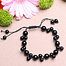 Black agate beaded with Shamballa clasp