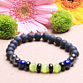 Black agate with hematite and lapis lazuli men&#39;s bracelet RB Design 95