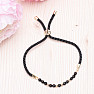 Agate black cut glitter drawstring bracelet black